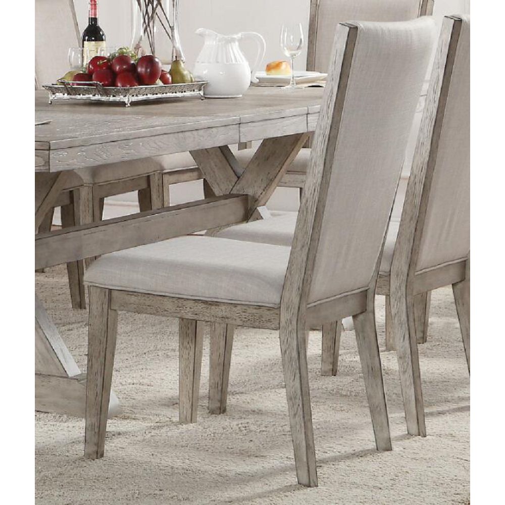 Dim Gray Upholstered Side Chairs Dining Room in Fabric & Gray Oak Set Of 2 BH72862 BH72863