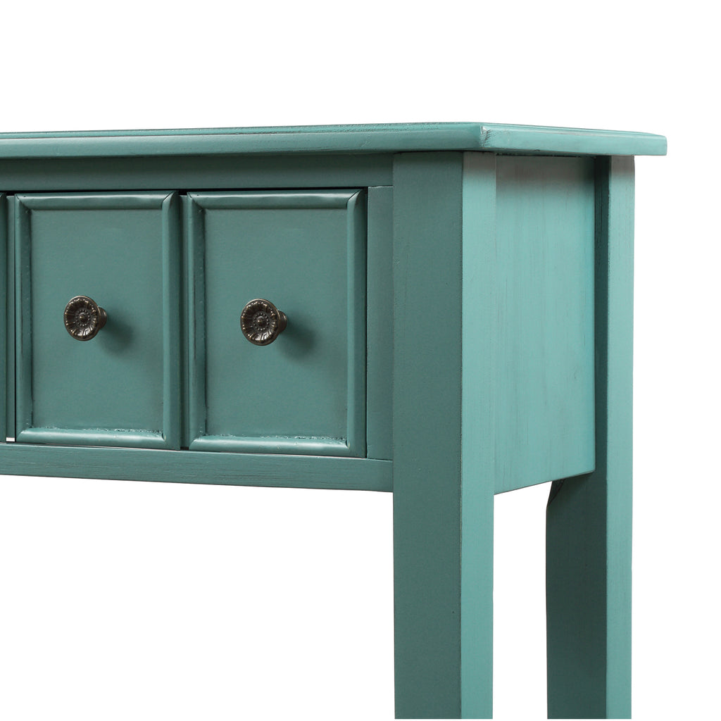 Dim Gray 60" Entryway Console Table with Two Different Size Drawers and Bottom Shelf BH191870