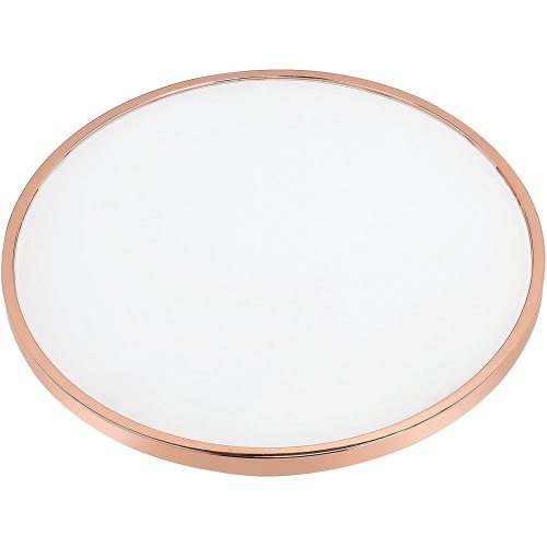 White Smoke Coffee Table For Living Room With Metal Base in Rose Gold & Frosted Glass