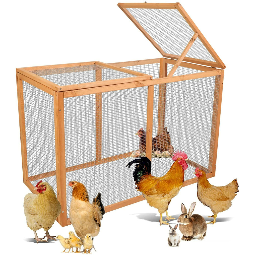 Light Gray Wooden Pet Extreme Hen House Chicken Rabbit Hutch Pet Cage Wood Small Animal Poultry Outdoor Cage