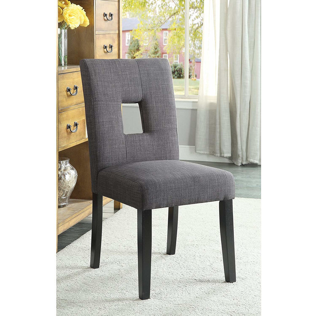 Dim Gray Coaster 106656 Upholstered Open Back Dining Side Chairs Grey And Black - 2 Count
