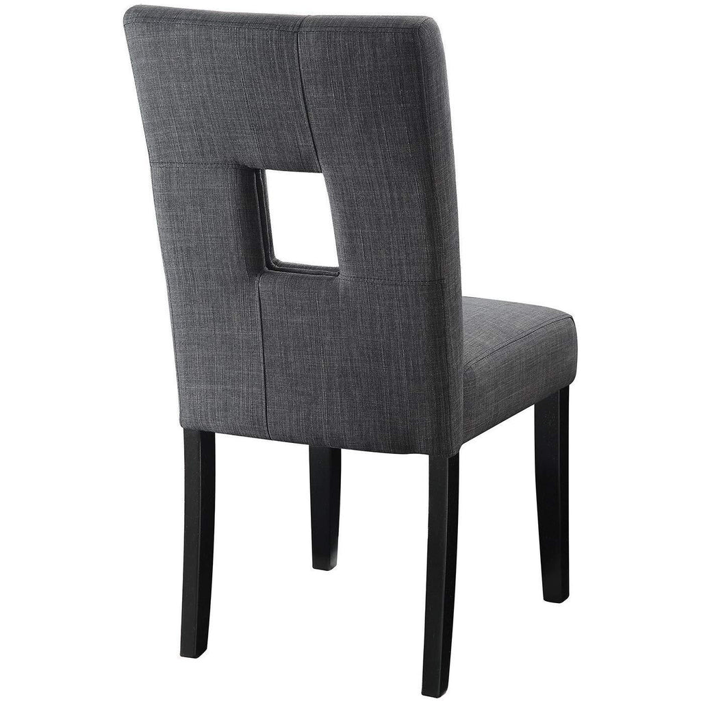 Dark Slate Gray Coaster 106656 Upholstered Open Back Dining Side Chairs Grey And Black - 2 Count