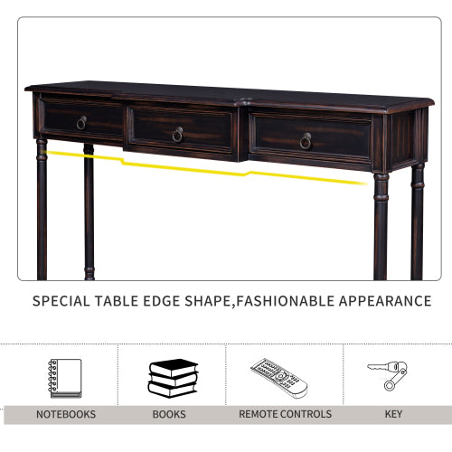 Light Goldenrod Yellow Luxurious Exquisite Console Table  with Drawers