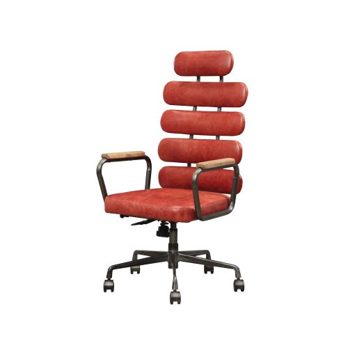 Sienna Executive Arm Office Chair High Back With Horizontal Panels Vintage Top Grain Leather