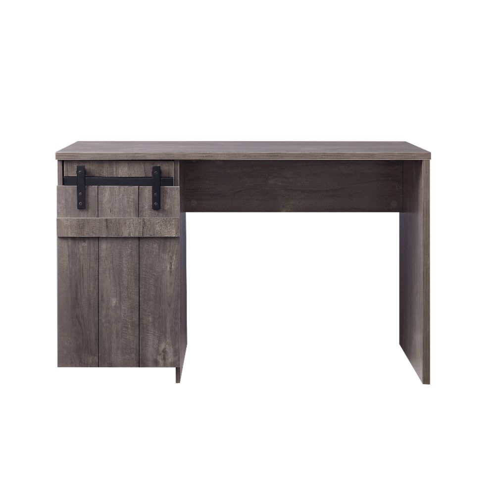 Rectangular Writing Desk With Shelves Gray Washed BH92205