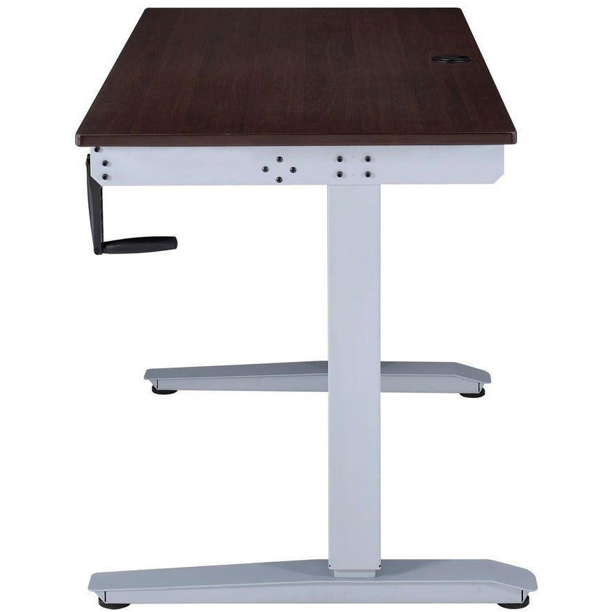 Adjustable Height Desk w/"T" Metal Base in Espresso