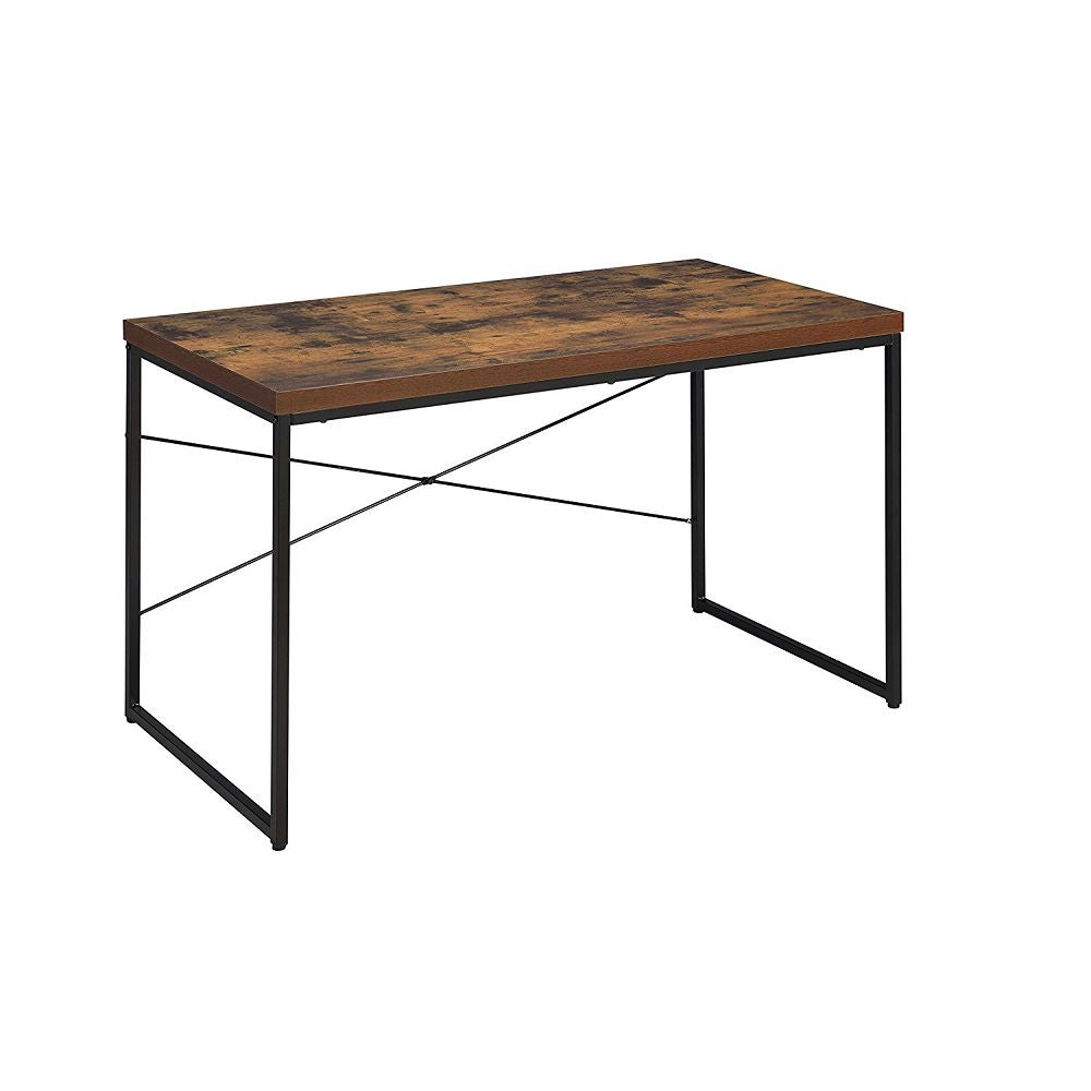 Wooden Top Desk in Weathered Oak & Black
