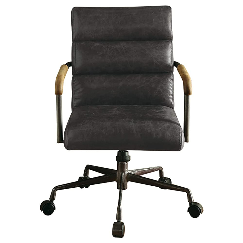 Modern Executive Office Chair Swivel Computer Gaming Chair w/Armrest Top Grain Leather Antique Slate