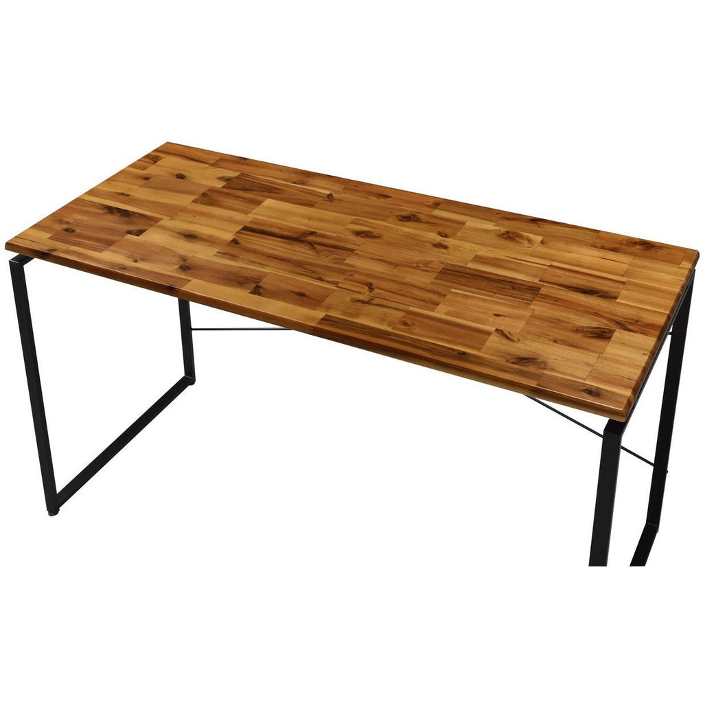Sienna Jurgen Solid Wooden Top Desk Oak & Black BH92910