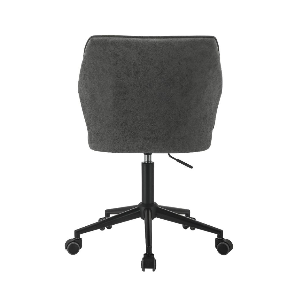 Pakuna Armless Office Chair Vintage Gray PU and Black BH92942 