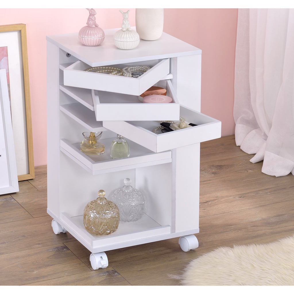 Gray Nariah Storage Cart With Casters Wheels