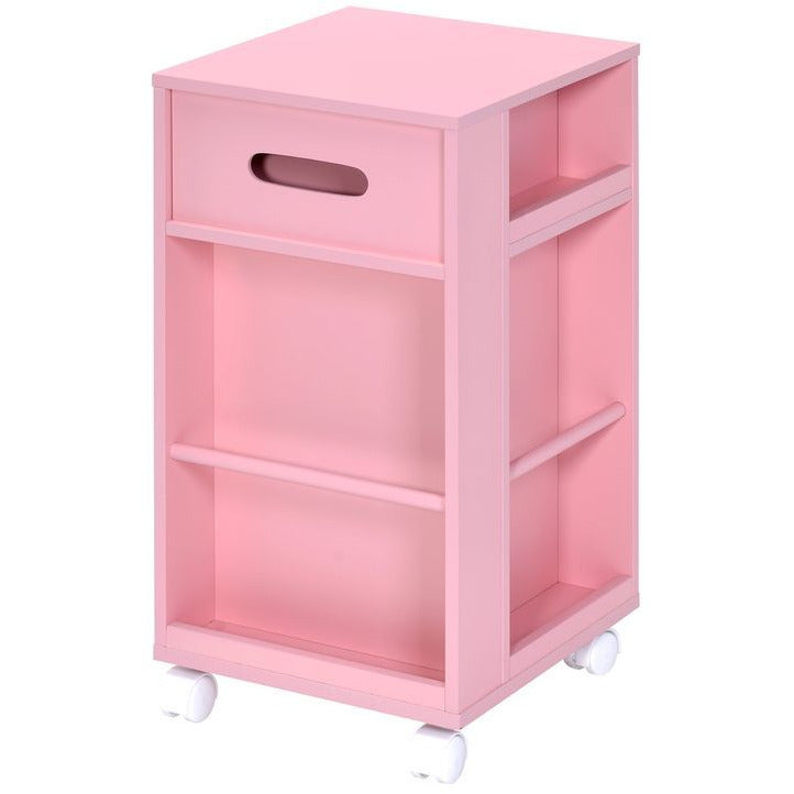 Light Pink Nariah Storage Cart With Casters Wheels