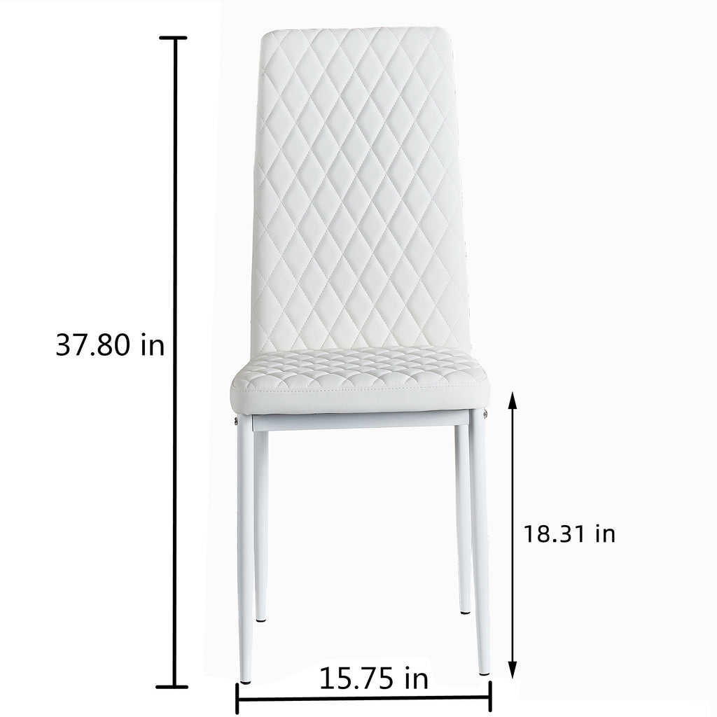 Lavender Modern Diamond Grid Pattern Minimalist Dining Chairs