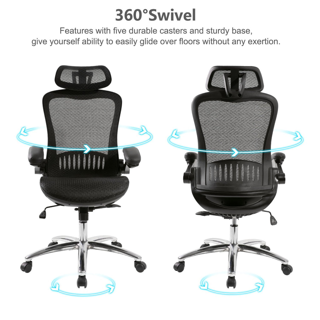 Slate Gray Ergonomic Mesh Adjustable Office Chair Reclining Chair Black