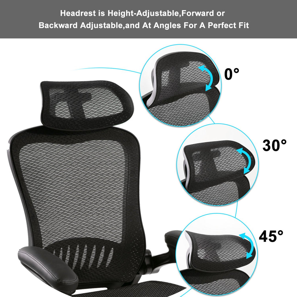 Dark Slate Gray Ergonomic Mesh Adjustable Office Chair Reclining Chair Black