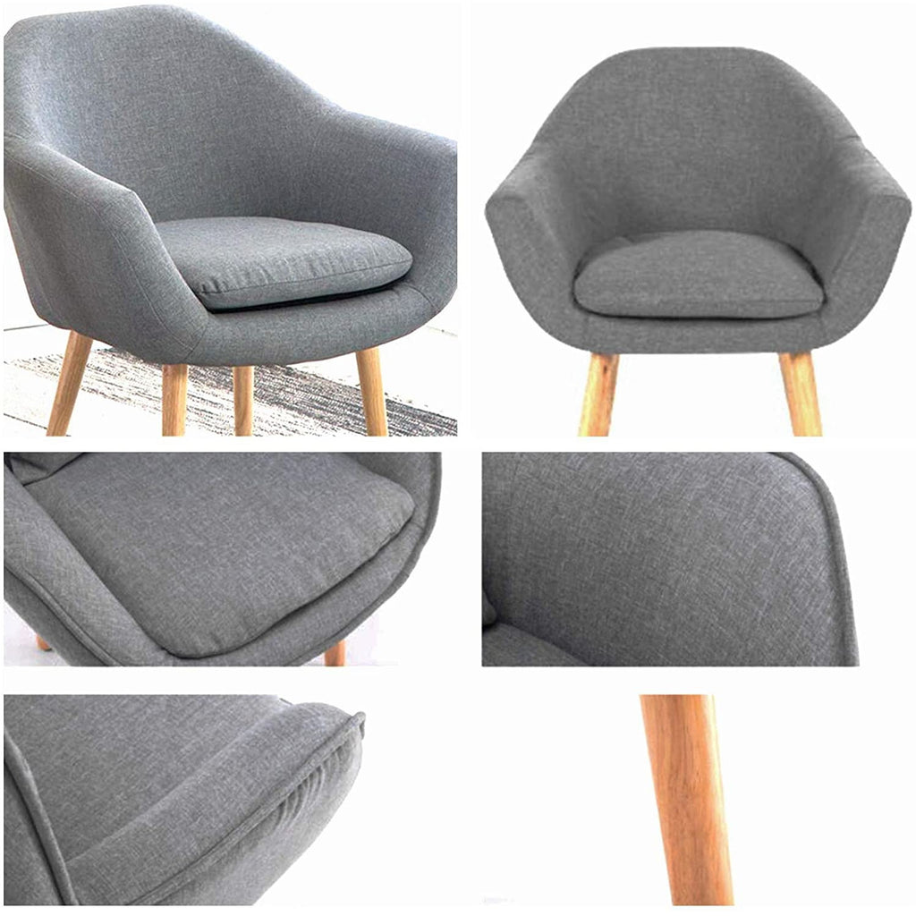 Slate Gray Elegant Upholstered Fabric Accent Chair Set Of 2