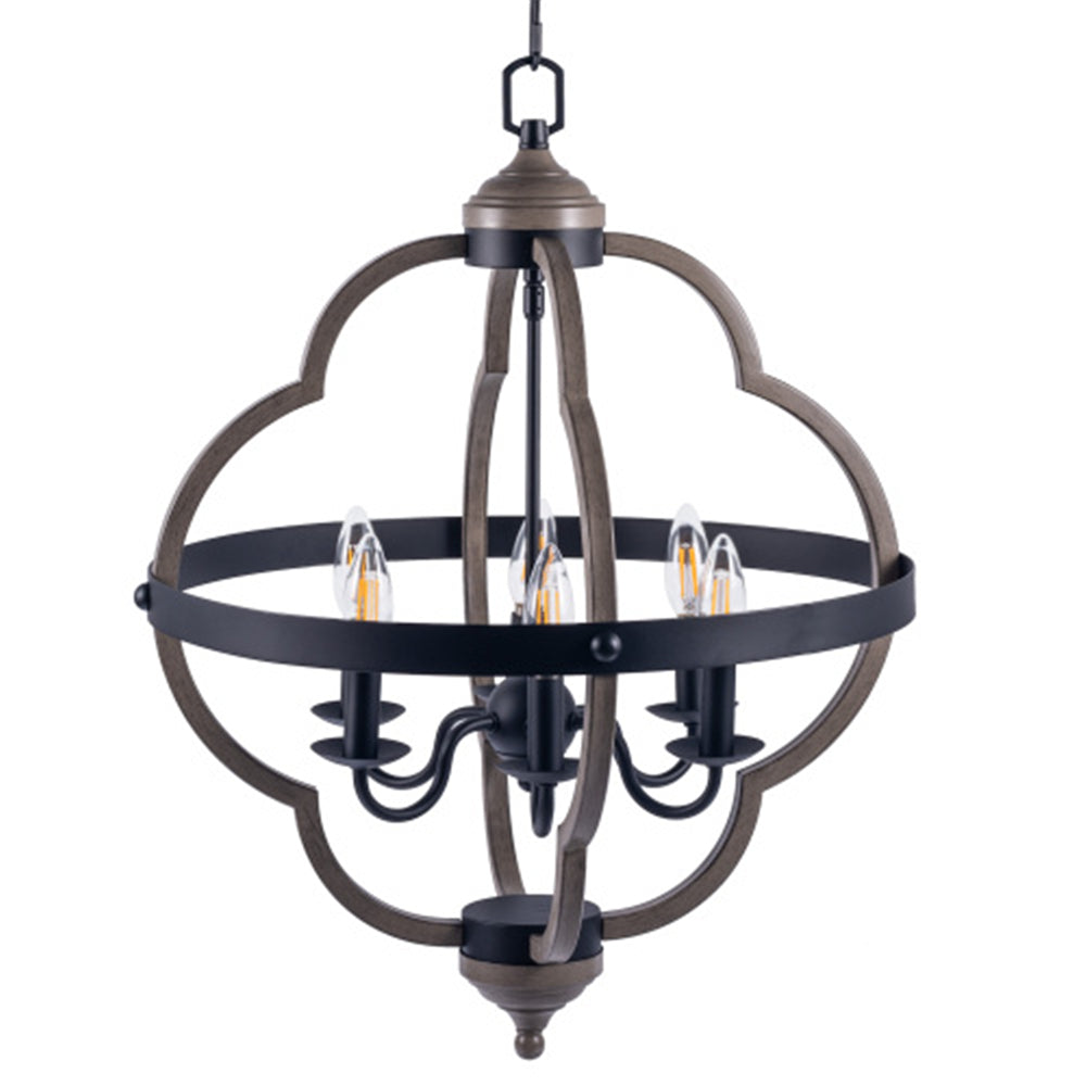 6-Light Candle Style Geometric Chandelier Vintage Pendant Hanging Light BH37724135