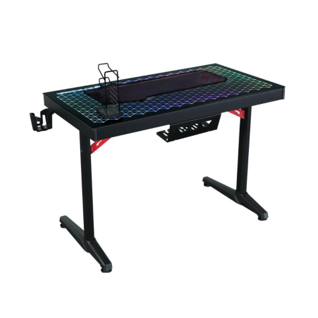 Dark Slate Gray 43" Tempered Glass Gaming Desk Multiple-Function _ Coaster 802439