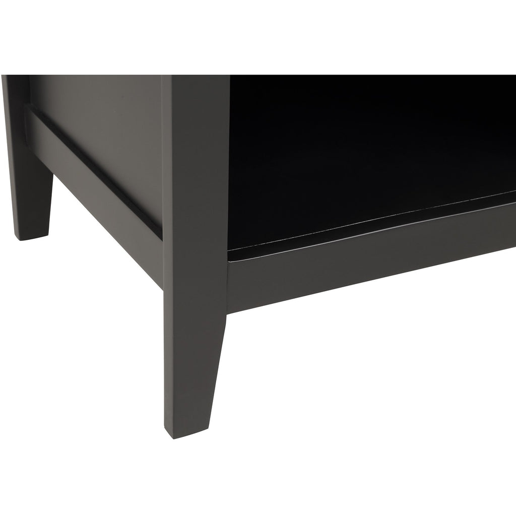 Dark Slate Gray 1 Drawer Nightstand With Storage Shelf Solid Wood Bedroom