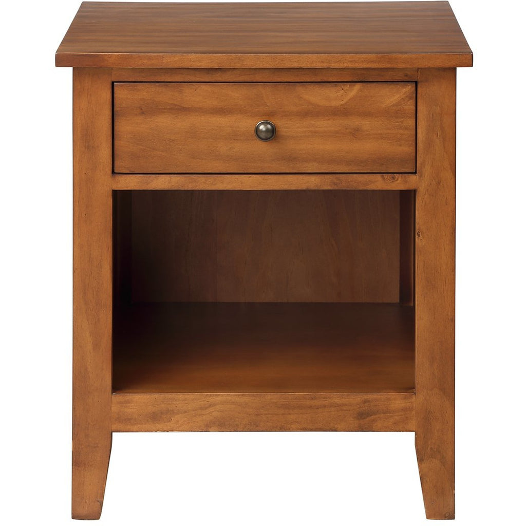 Sienna 1 Drawer Nightstand With Storage Shelf Solid Wood Bedroom