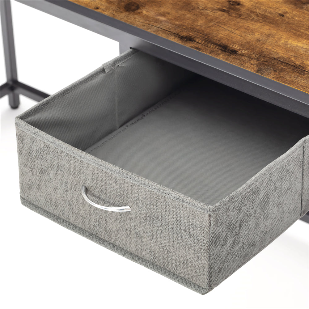 Dark Gray Metal Frame Computer Desk With Cloth Drawer BH51529306