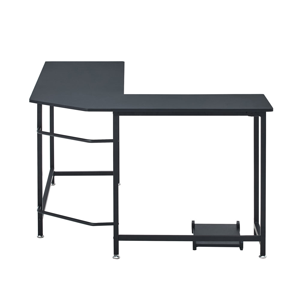 L-shaped Office Computer Desk Steel Structure Black