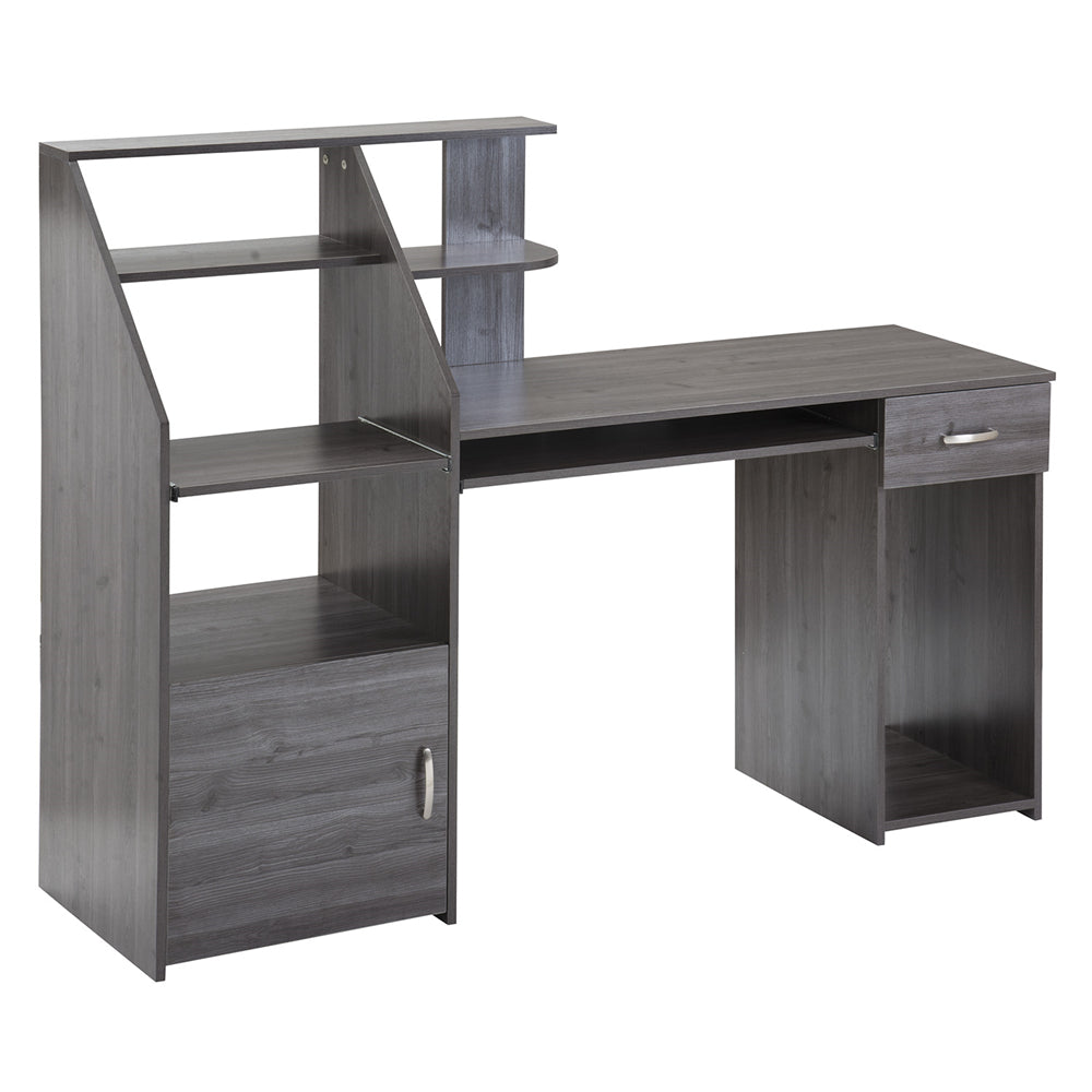 Dim Gray Multi-Functions Computer Desk with Cabinet