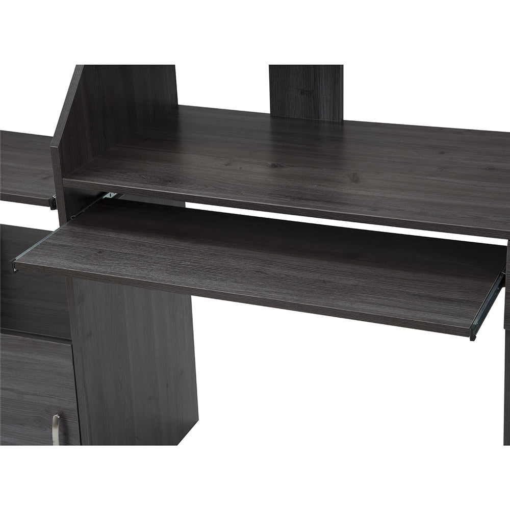 Dark Slate Gray Multi-Functions Computer Desk with Cabinet