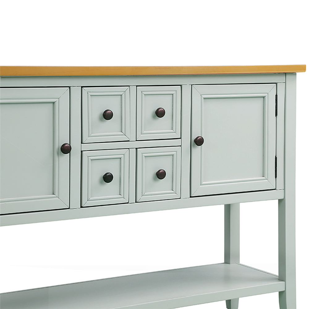 Cambridge Series Buffet Sideboard Console Table with Bottom Shelf & Storage Lime White