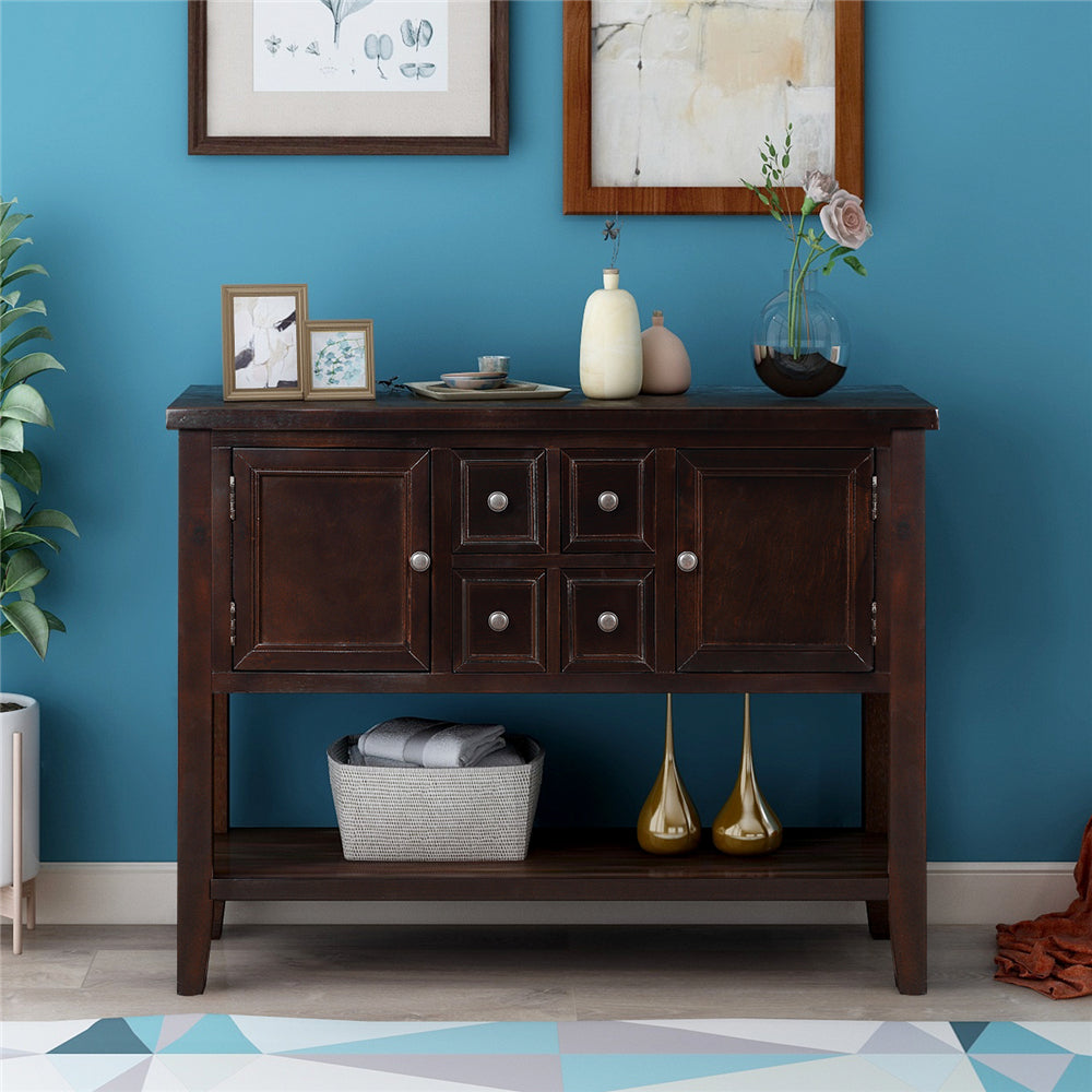 Cambridge Series Buffet Sideboard Console Table with Bottom Shelf & Storage Espresso