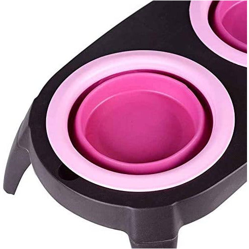 Violet Red Pet Feeder Non-Skid Silicone Bowls