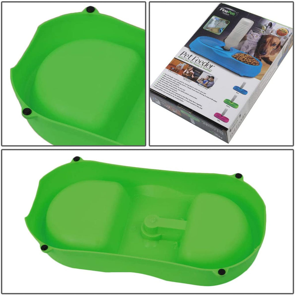 Lime Green Dual Pets Bowls with Non-Slip Base