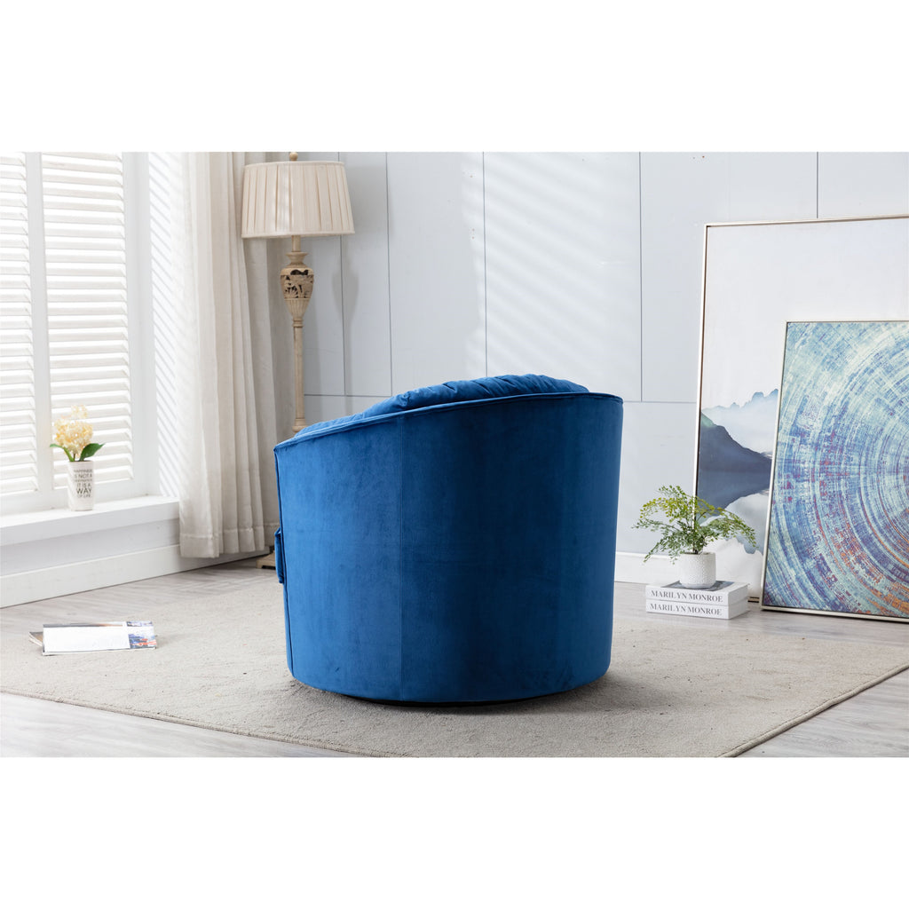 Midnight Blue Modern Swivel Accent Chair Barrel Chair Leisure Chair for Living Room