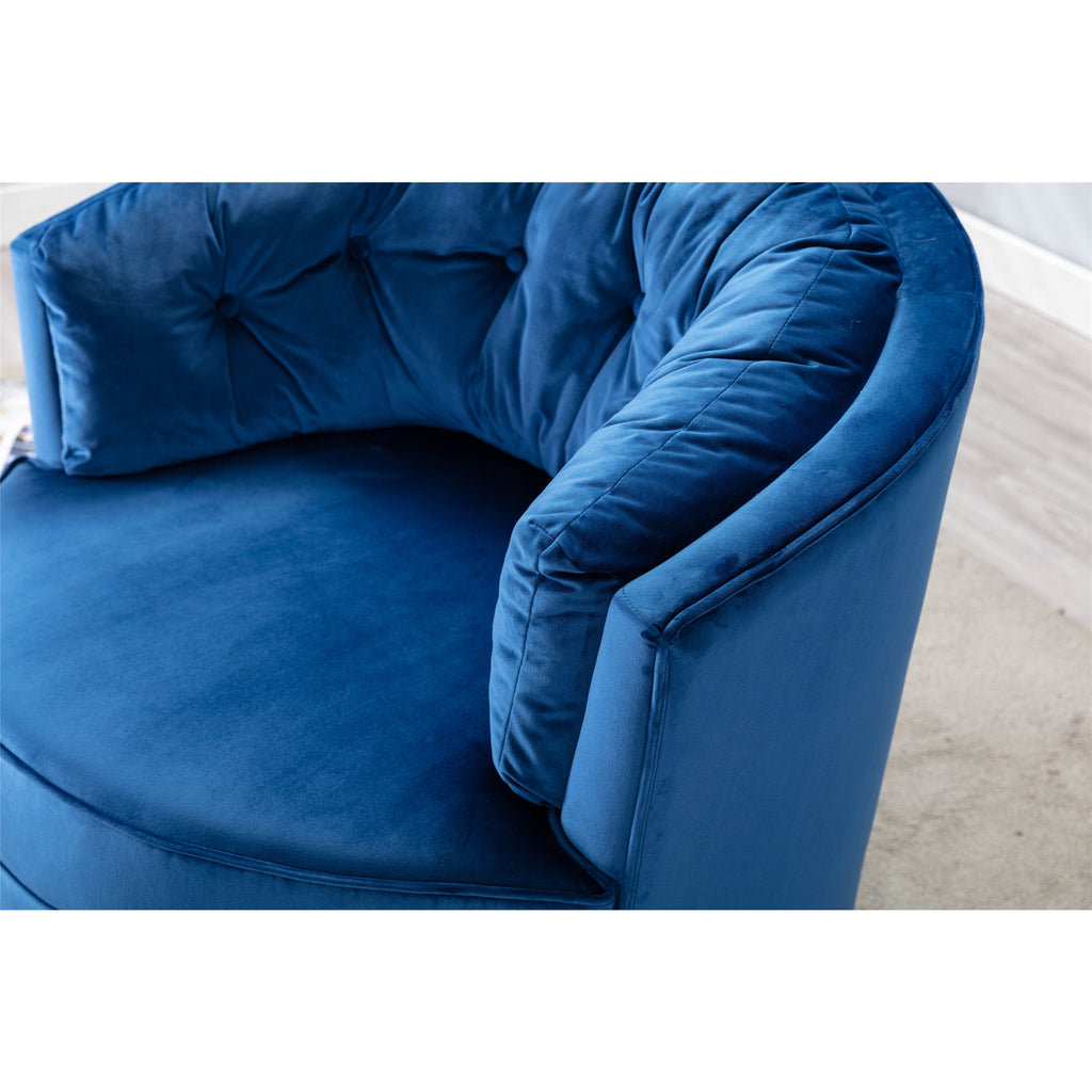 Dark Slate Blue Modern Swivel Accent Chair Barrel Chair Leisure Chair for Living Room