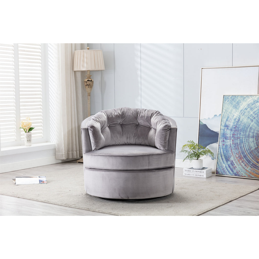 Dim Gray Modern Swivel Accent Chair Barrel Chair Leisure Chair for Living Room