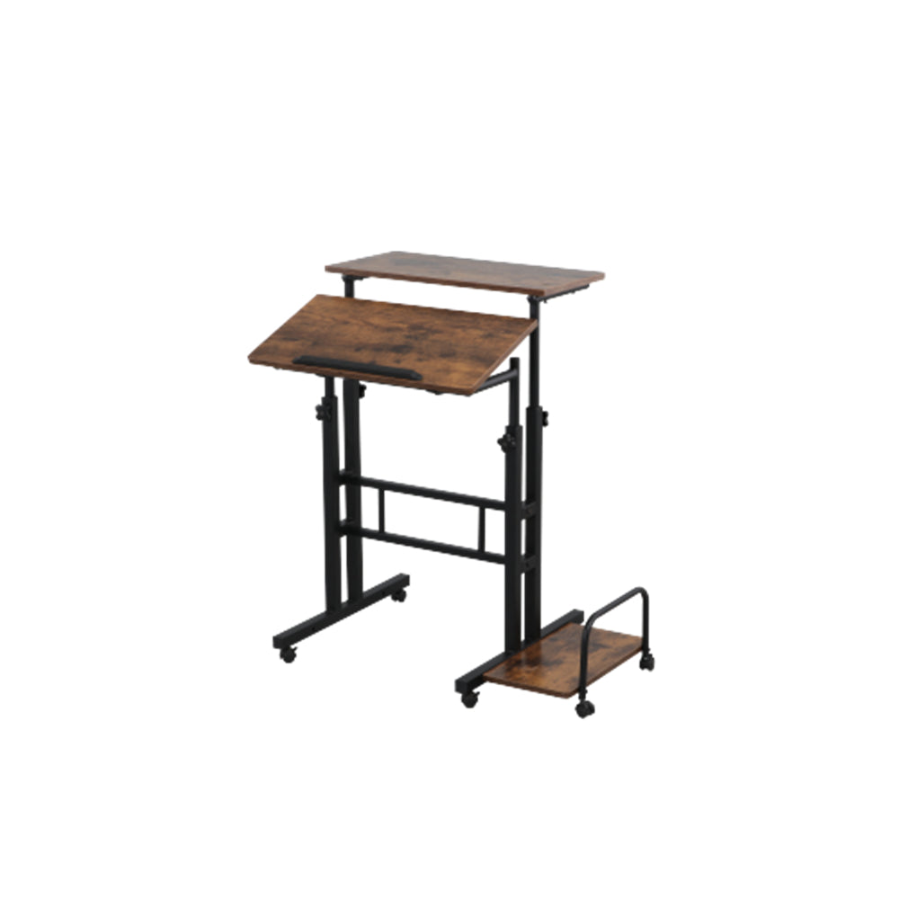 Multipurpose Home Office Computer Desk, Sit and Stand Desk, 2-Tier, Rustic Brown BH49928440