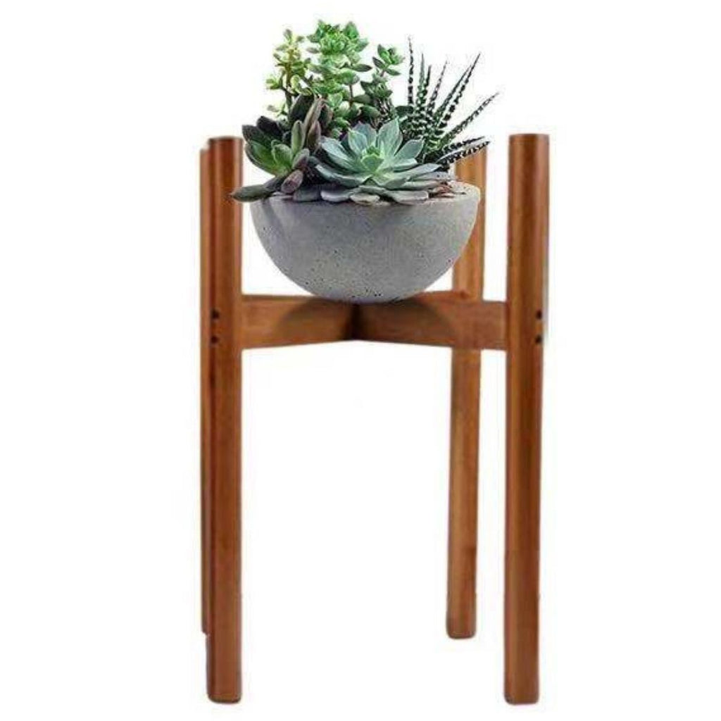 Saddle Brown Mid Century Bamboo Plant Stand Pot Holder -Brown(3 Size)
