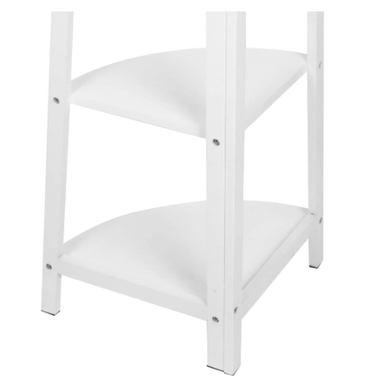 Lavender 5-Tier Bamboo Corner Shelves Towels Rack(White)