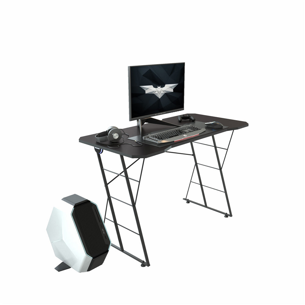 Black Ergonomic Gaming Computer Desk with Cup Holder BH44116795