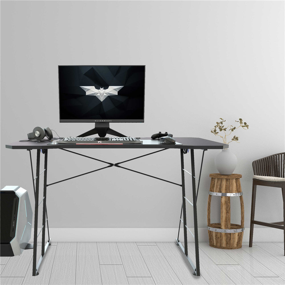 Black Ergonomic Gaming Computer Desk with Cup Holder BH44116795