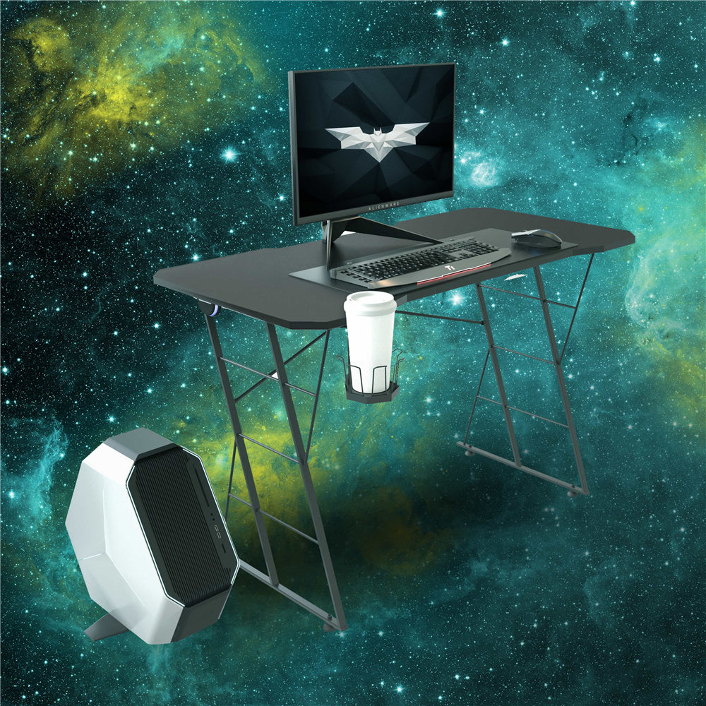 Sea Green Ergonomic Gaming Computer Desk with Cup Holder BH44116795