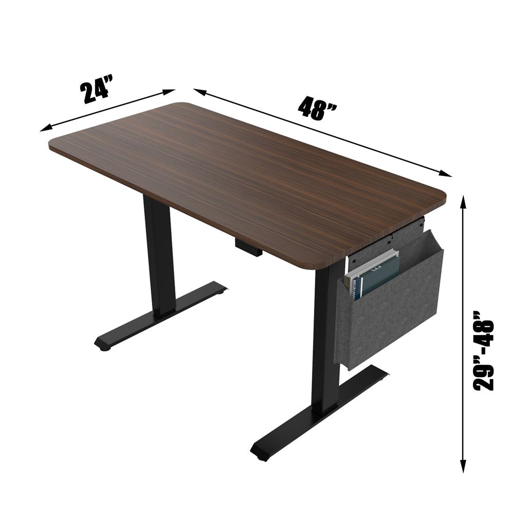 Height Adjustable Electric Standing Desk with Headset Hook and Storage Bag BH44121280 - Size