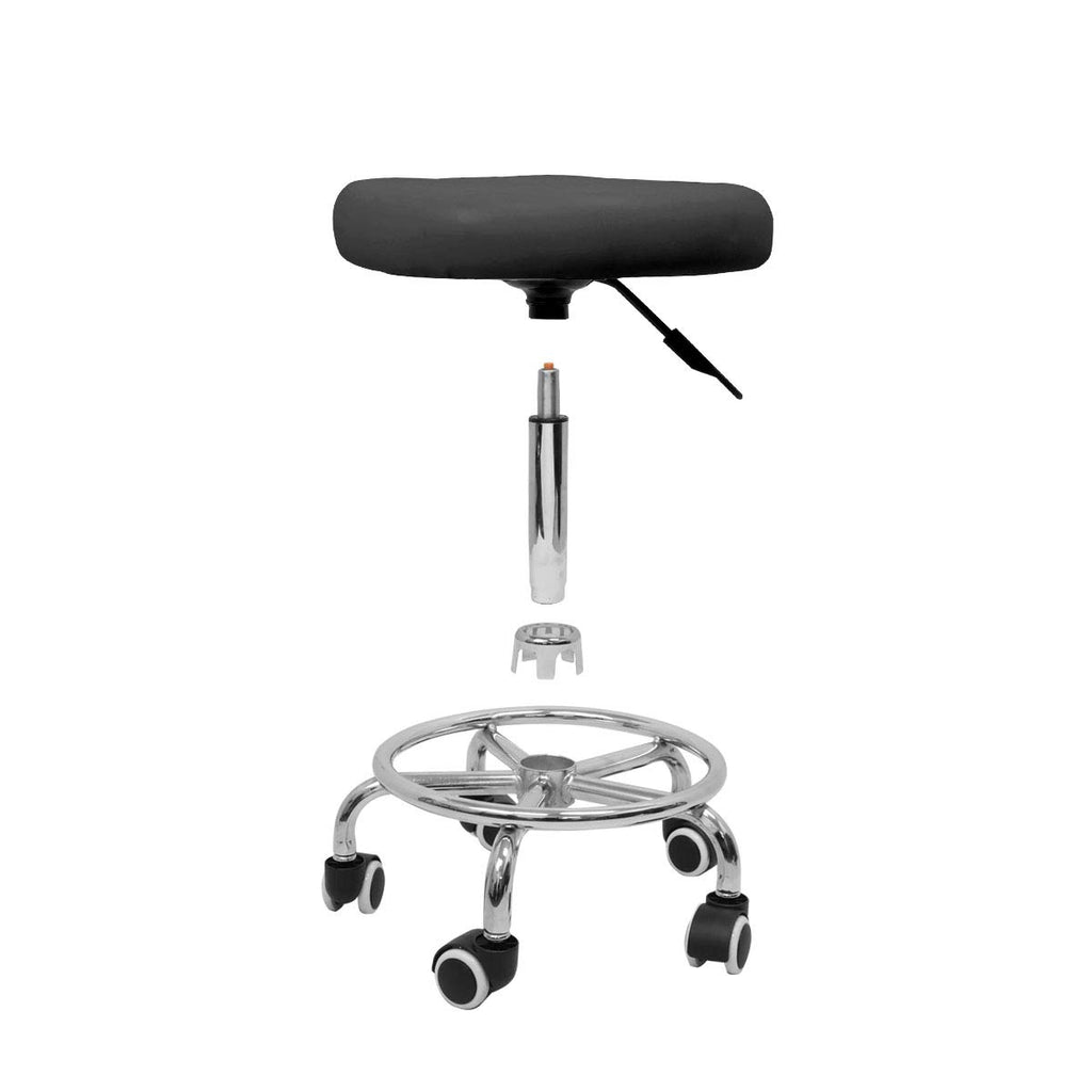Gray Hydraulic Adjustable Rolling Stool w/Footrest Beauty Spa Salon Barber Tattoo(Black/White)