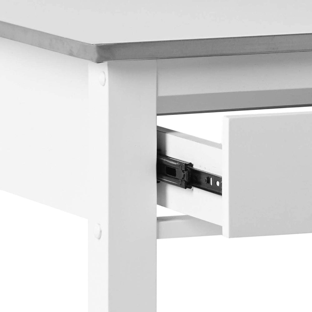 Ottawa Kitchen Cart With Open Shelf Stainless Steel & White BH98330