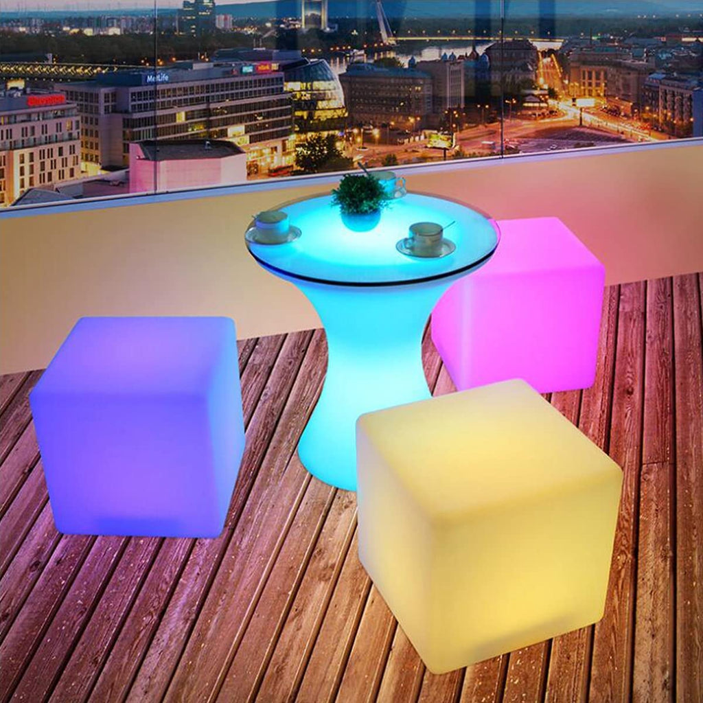 Dim Gray LED 16 Color Changing Night Light Bar Stool Table with Remote Control(12"/16")