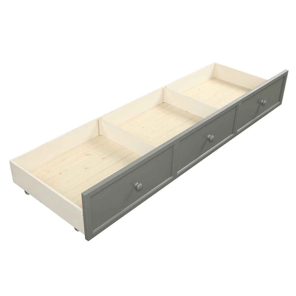 Bisque Wood Daybed with Three Drawers, Twin Size Daybed, No Box Spring Needed