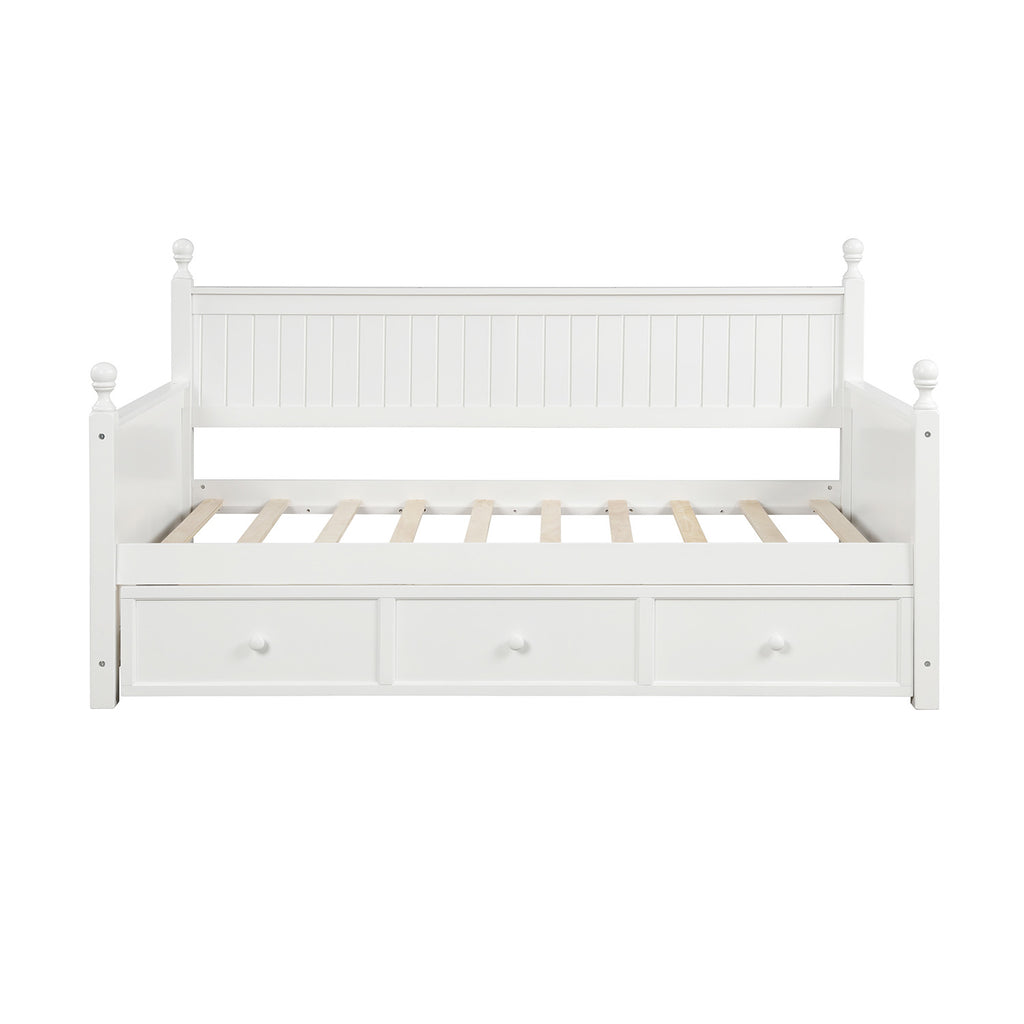 Lavender Wood Daybed with Three Drawers, Twin Size Daybed, No Box Spring Needed