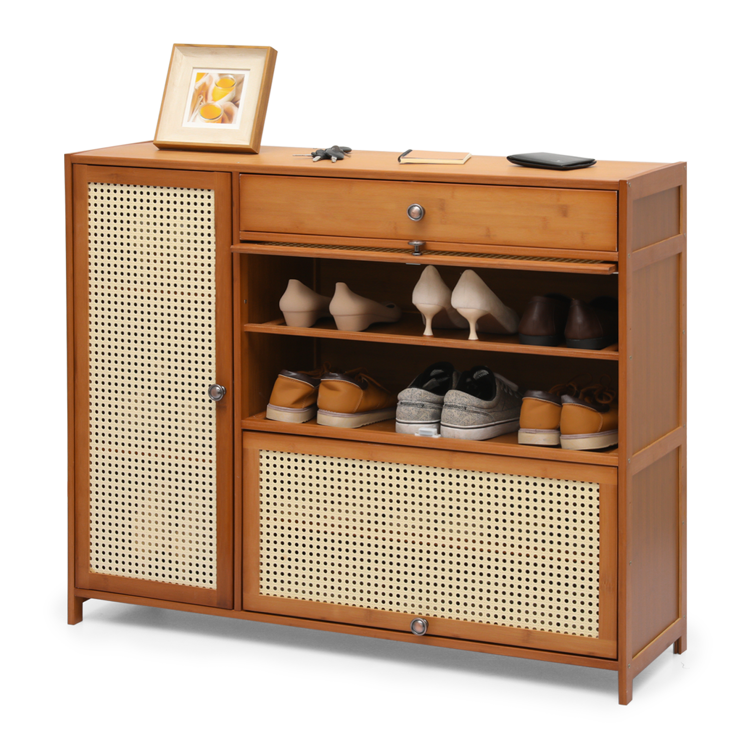 40" Shoe Storage - 6 Tiers 3 door - Brown