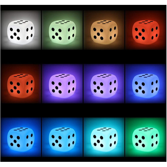 Slate Blue 16 Color Changing LED Light Up Chair (Dice Shape)