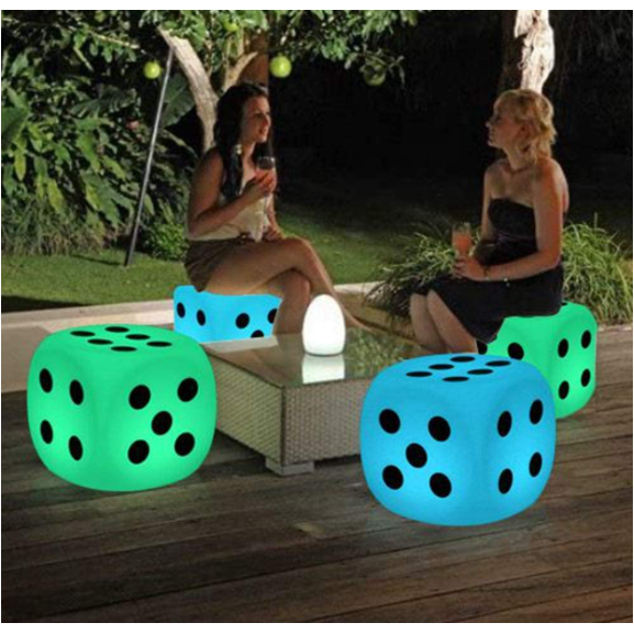 Light Sea Green 16 Color Changing LED Light Up Chair (Dice Shape)